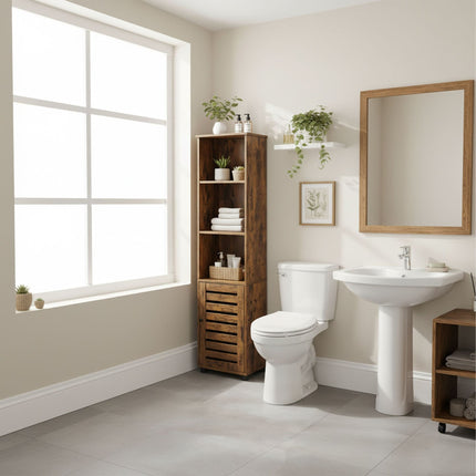 Tall Bathroom Cabinet with Adjustable Shelves