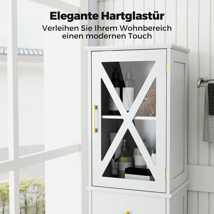 Tall Bathroom Cabinet with Adjustable Shelves, White