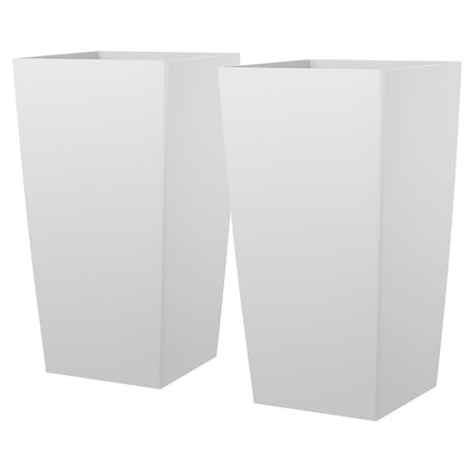 Tall Taper Planters Set of 2, 750mm, White, Casters