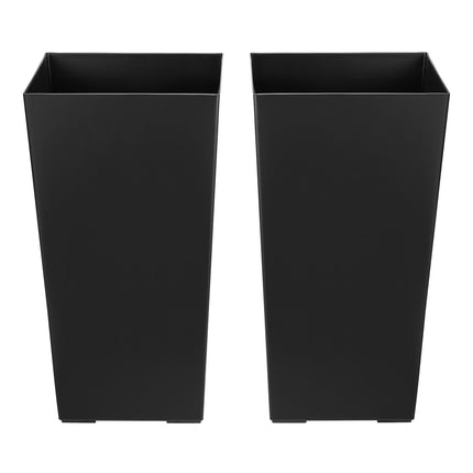 Tall Taper Plastic Planters, Set of 2, 550 mm, Black