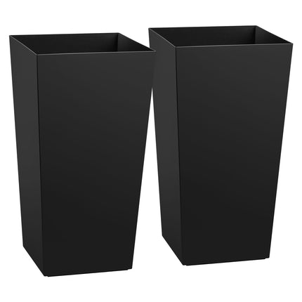 Tall Tapered Planters Set of 2, 750 mm, Casters, Black