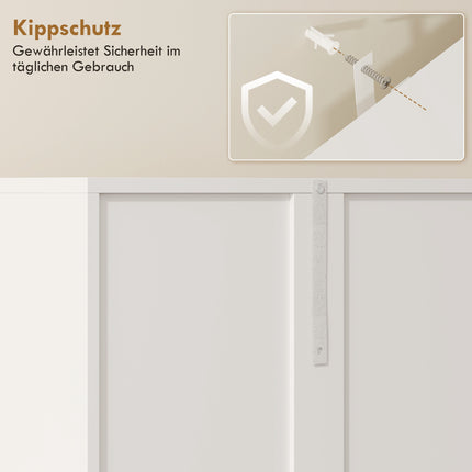 Tall White Bathroom Cabinet with Laundry Basket, 174 cm