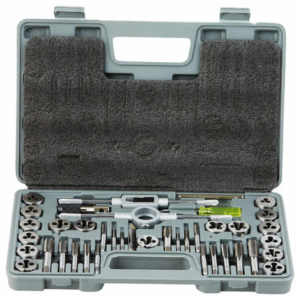 Tap and Die Set, 40-Piece SAE NC NF NPT, Case