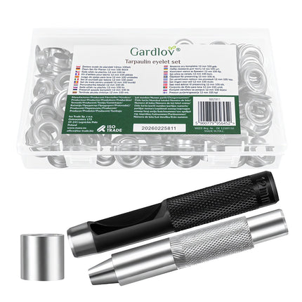 Tarpaulin eyelet set 12mm 100pcs Gardlov 25811