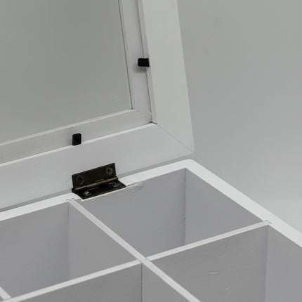 Tea Box with Lid, 12 Compartments, Bamboo Design