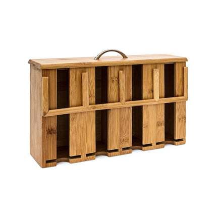 Tea box in bamboo with 4 compartments
