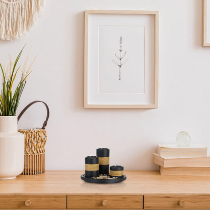 Tealight holder with tray & stones