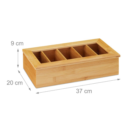 Teask in bamboo 5 compartments