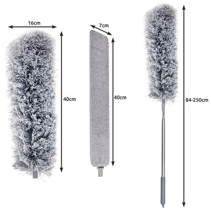 Telescopic Dusting Brush with 2 Interchangeable Tips