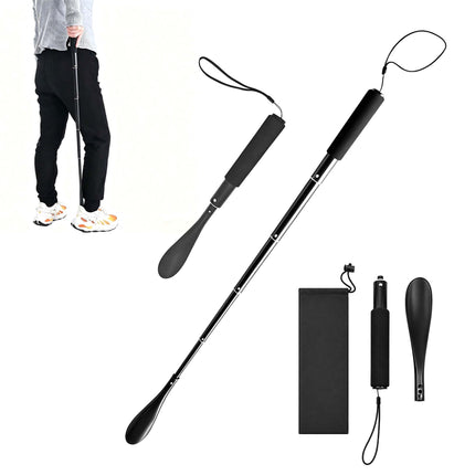 Telescopic Shoehorn, 39–91 cm, Aluminium, Black