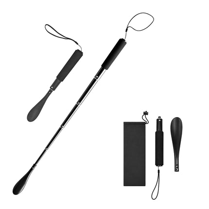 Telescopic Shoehorn, 39–91 cm, Aluminium, Black