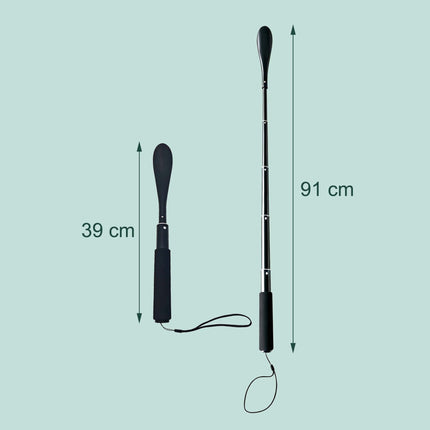 Telescopic Shoehorn, 39–91 cm, Aluminium, Black