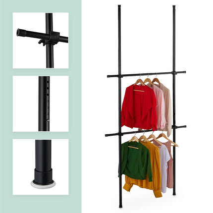 Telescopic Wardrobe System, Adjustable 165–300 cm