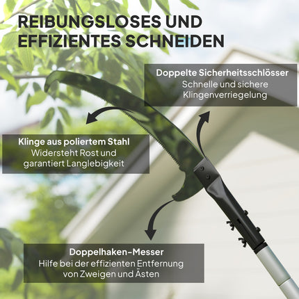 Telescopic Tree Pruner, 1.5–2.6 m, Rust-Resistant Blade