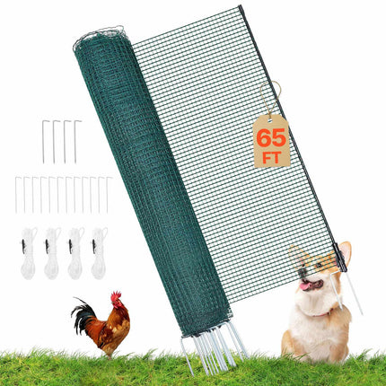 Temporary Fence With Posts, 0.9 x 20m Plastic Mesh