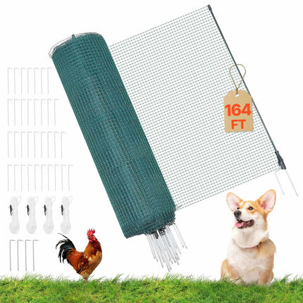 Temporary Plastic Mesh Fence with Posts, 0.9 x 50m