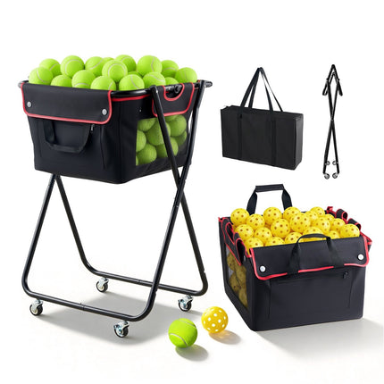 Tennis Ball Hopper Cart, 175-Ball, Foldable, Wheels