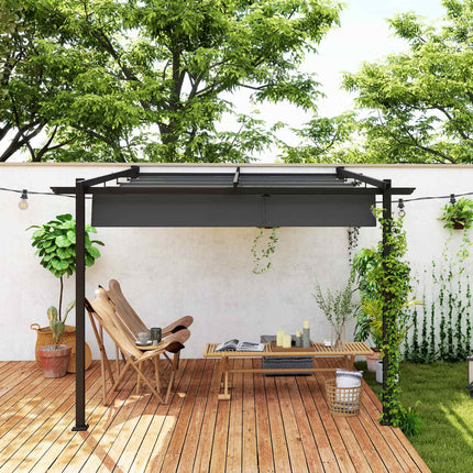 Adjustable aluminum pergola, 3x3m, dark gray sun protection