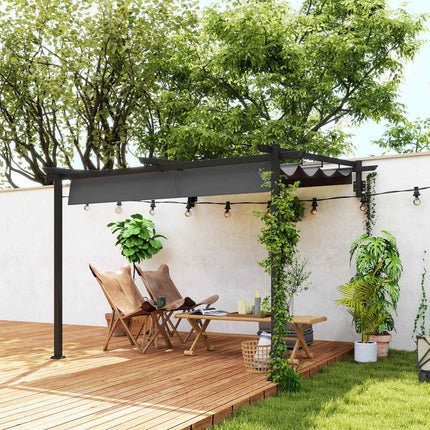 Adjustable aluminum pergola, 3x3m, dark gray sun protection