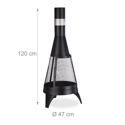 Terrace stove with spark protection