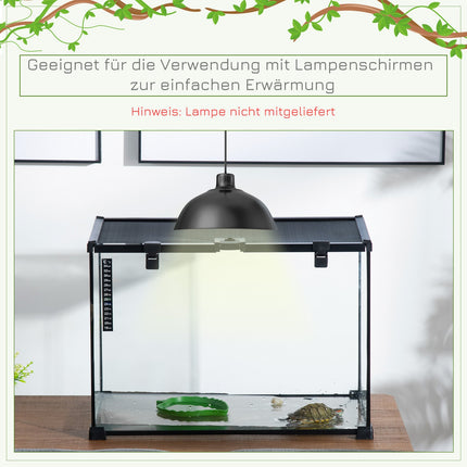 Reptile terrarium in glass with thermometer, 50x30x35cm