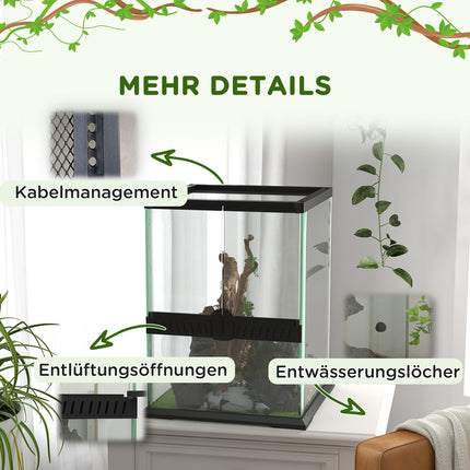 Glass terrarium for reptiles, escape-proof, 120L, 45x45x60cm