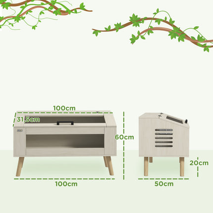 Reptile terrarium with tempered glass, 140L, 100x50x60 cm
