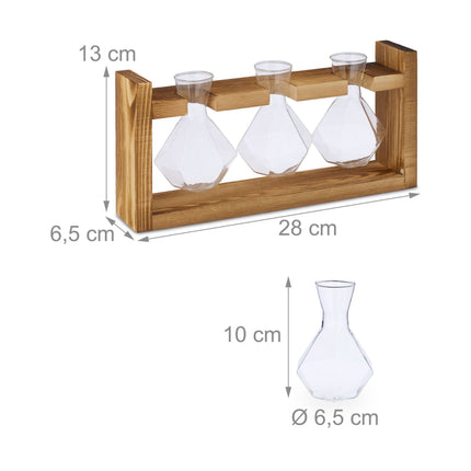 Test tube vase with stand
