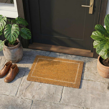 Textured Coir Doormat, 60x40 cm, Natural Fiber