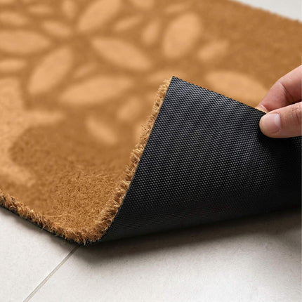 Textured Coir Doormat, 60x40 cm, Natural Fiber