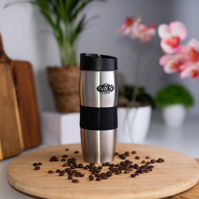 Thermal Cup, Black-Silver, Insulated, Portable