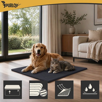 Thermal Insulation Mat for Dogs and Cats 100 x 70 cm, Black, Washable