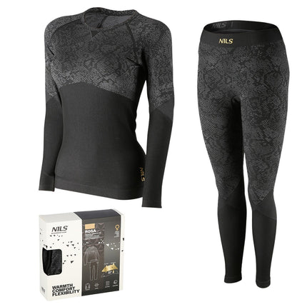 Thermoactive Women's Underwear Set, Black, S/M