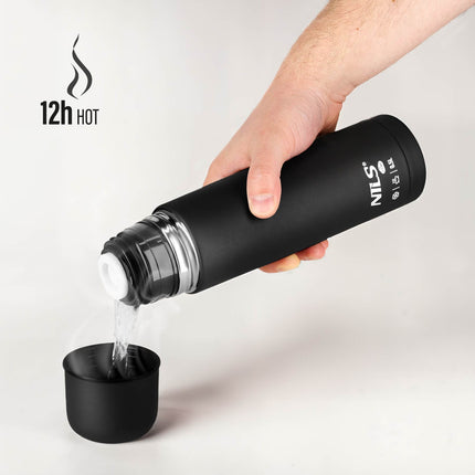 Thermos 500ml Black – Insulated Travel Flask