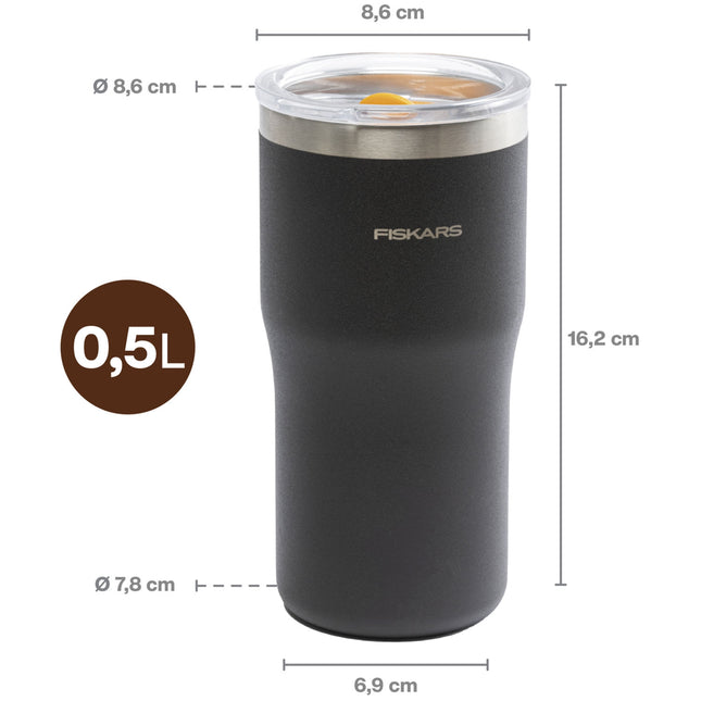 Thermos mug black 0.5 liter On-the-go mug