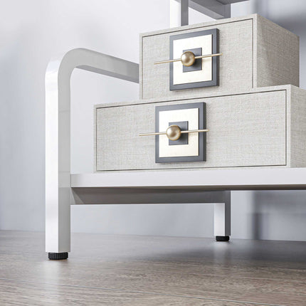 Three-Tier Printer Stand with Storage, 55x40x77cm, White