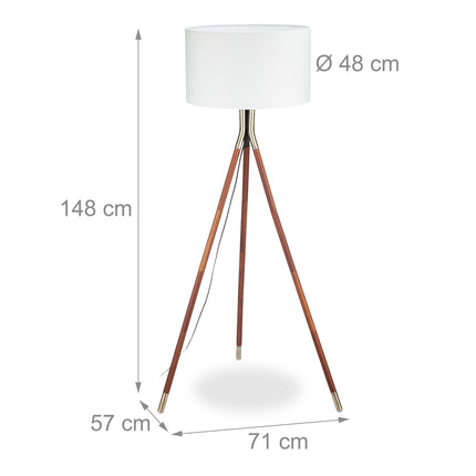 Three-legged floor lamp