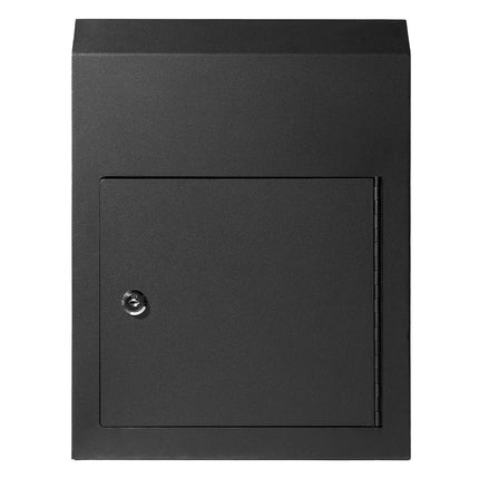 Through-The-Door Key Drop Box, Steel Lock, Black
