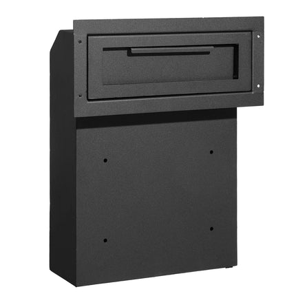 Through-The-Door Key Drop Box, Steel Lock, Black