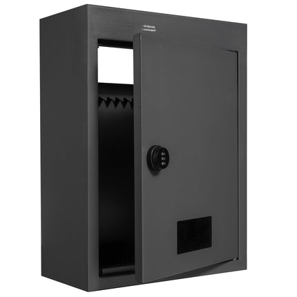 Through-The-Wall Drop Box Mailbox, Combo Lock, Black