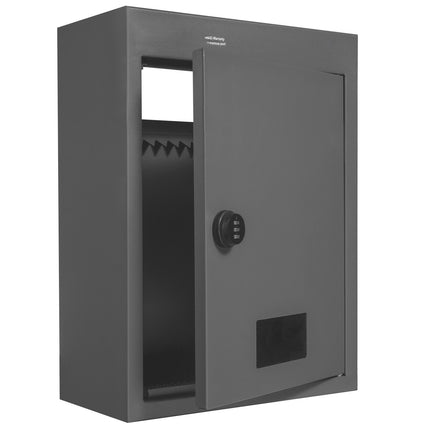 Through-The-Wall Mail Drop Box, Steel, Combination Lock, Dark Gray