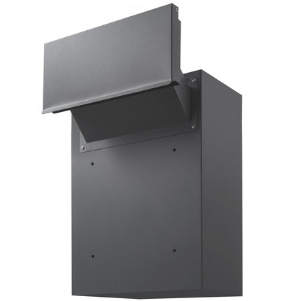 Through-The-Wall Mail Drop Box, Steel, Combination Lock, Dark Gray