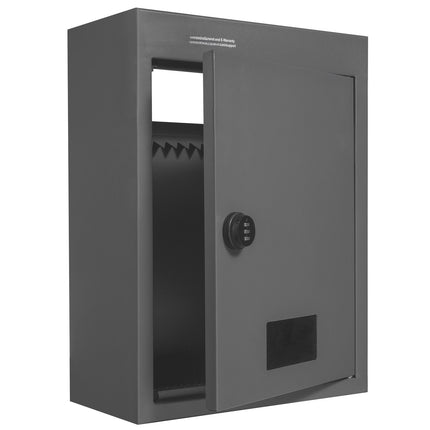 Through-The-Wall Mail Drop Box, Steel, Combination Lock, Dark Gray