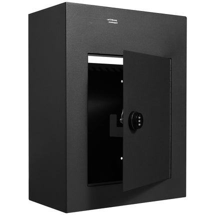 Through-the-Wall Mail Drop Box, Steel, Combo Lock, Black