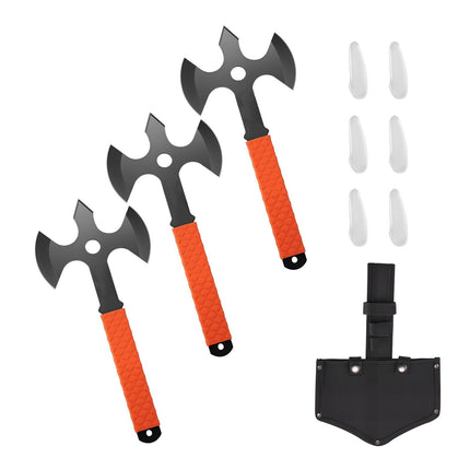 Throwing Axe Set, 3-Pack 13.4 In Stainless Steel, Sheath