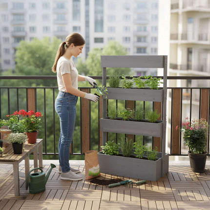 Tiered Planter with Boxes for Herbs, Vegetables, Flowers