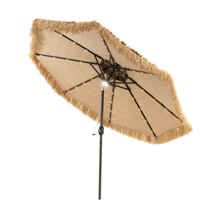 Tiki Patio Umbrella 270 cm, Solar LED, Tilt