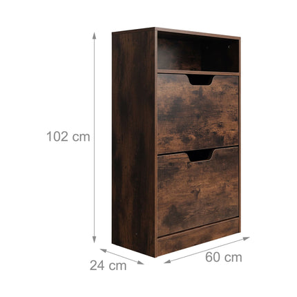 Tilt-Out Shoe Cabinet with Adjustable Dividers