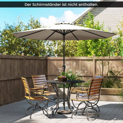 Tiltable 270 cm Beige Outdoor Patio Umbrella