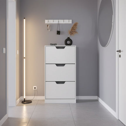 Tilting Shoe Cabinet with Adjustable Compartments